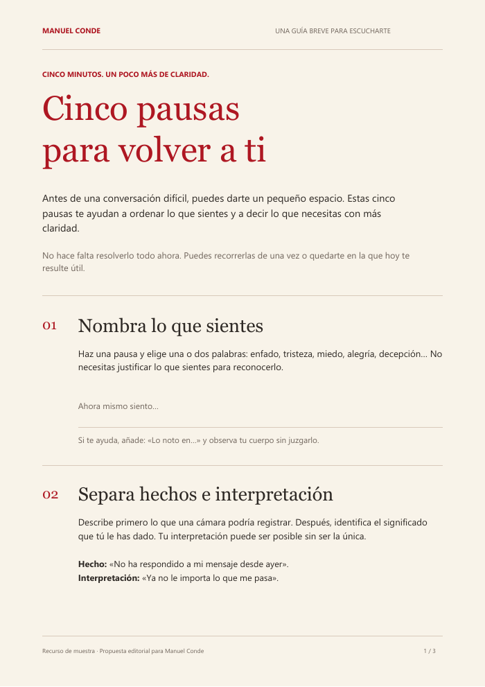 Portada de la guía Cinco pausas para volver a ti